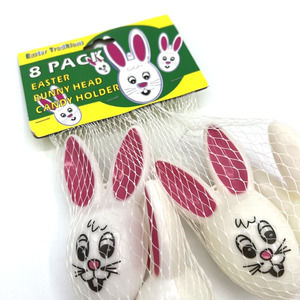 VTG NOS Easter Bunny Head Candy Holder- 8 Pack, Bunny Head Egg Style Candy Fills